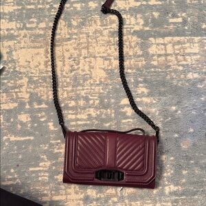 Rebecca Minkoff Elegant Burgundy Quilted Crossbody Bag